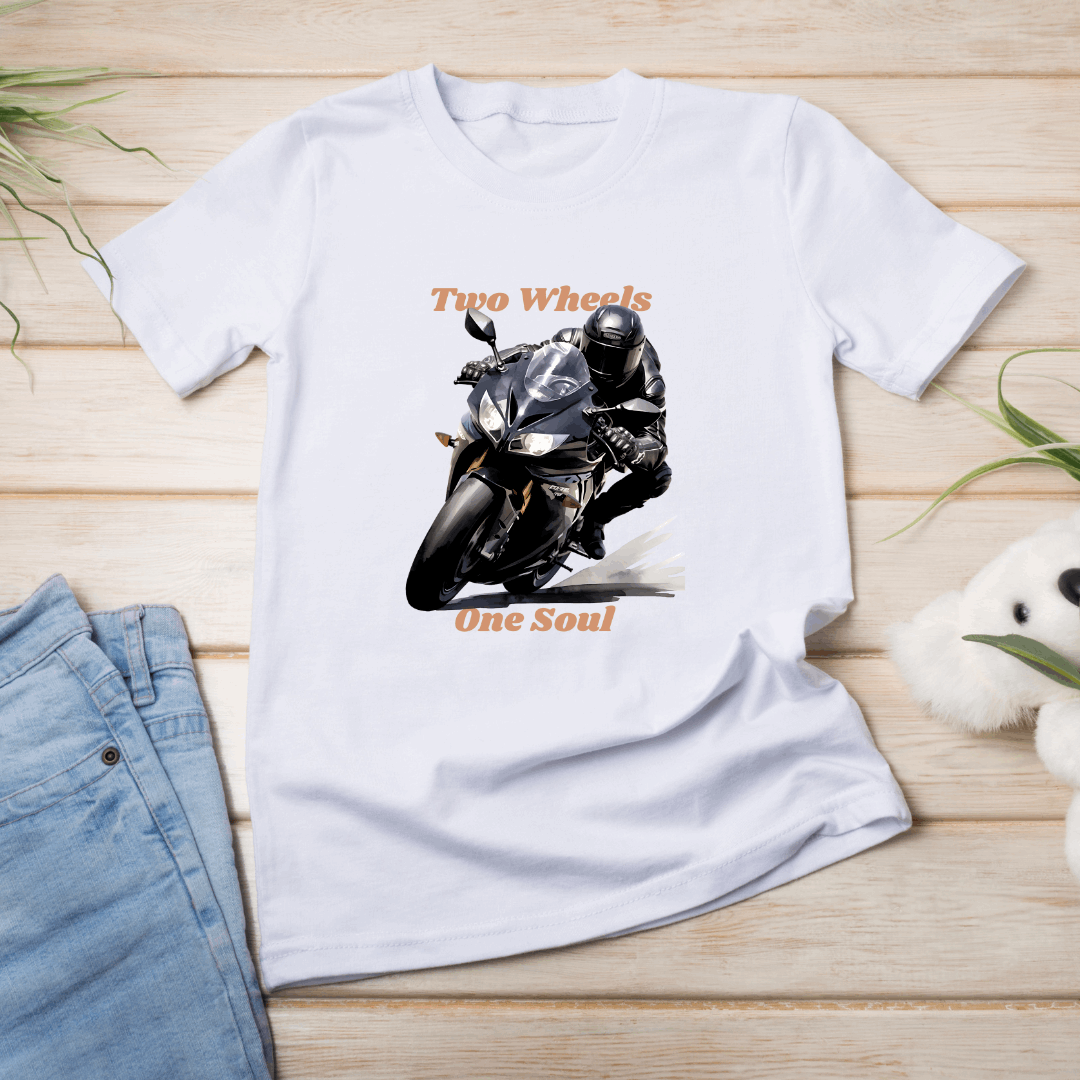 Biker's Stylish "Two Wheels One Soul" Unisex T shirt