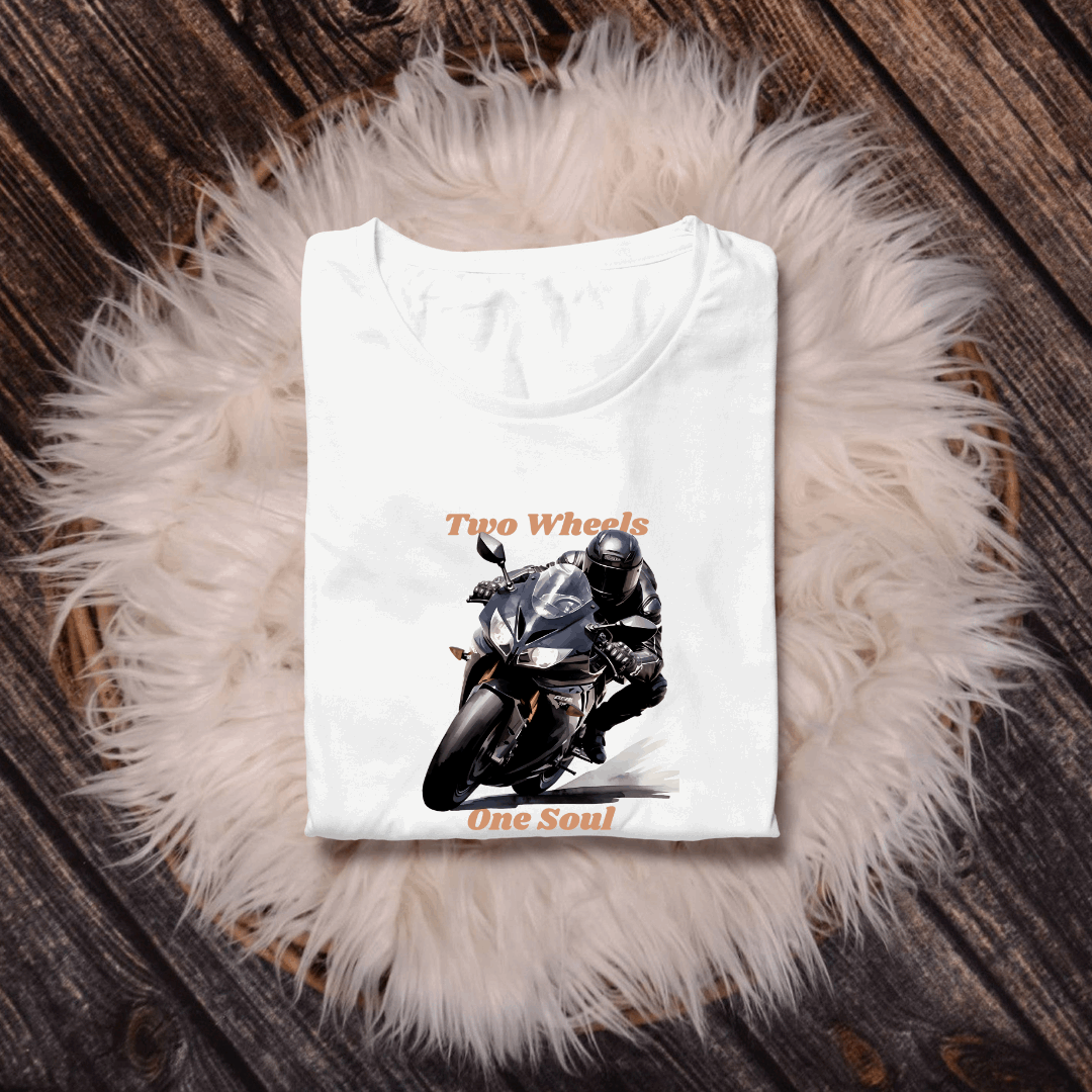 Biker's Stylish "Two Wheels One Soul" Unisex T shirt