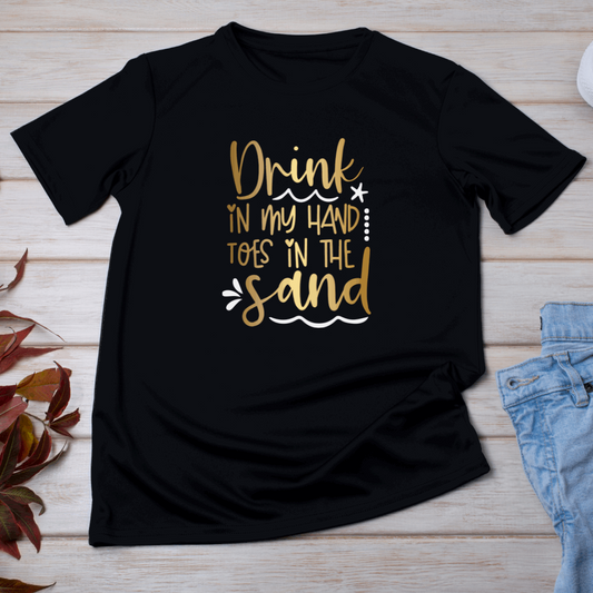 Magnificent Oversized "Drink in my Hand and toes in the Sand" Unisex  T shirt