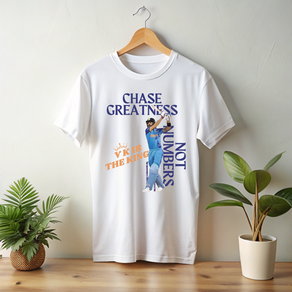 Chase Greatness Not Numbers Classic Cotton Cricket T shirt