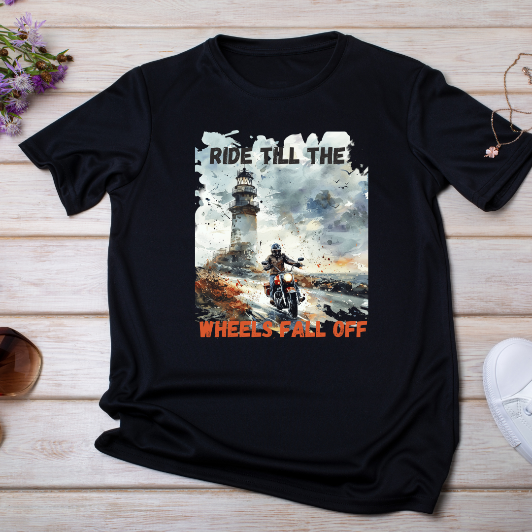 "Ride Till the Wheels Fall Off" Unisex Biker T shirt