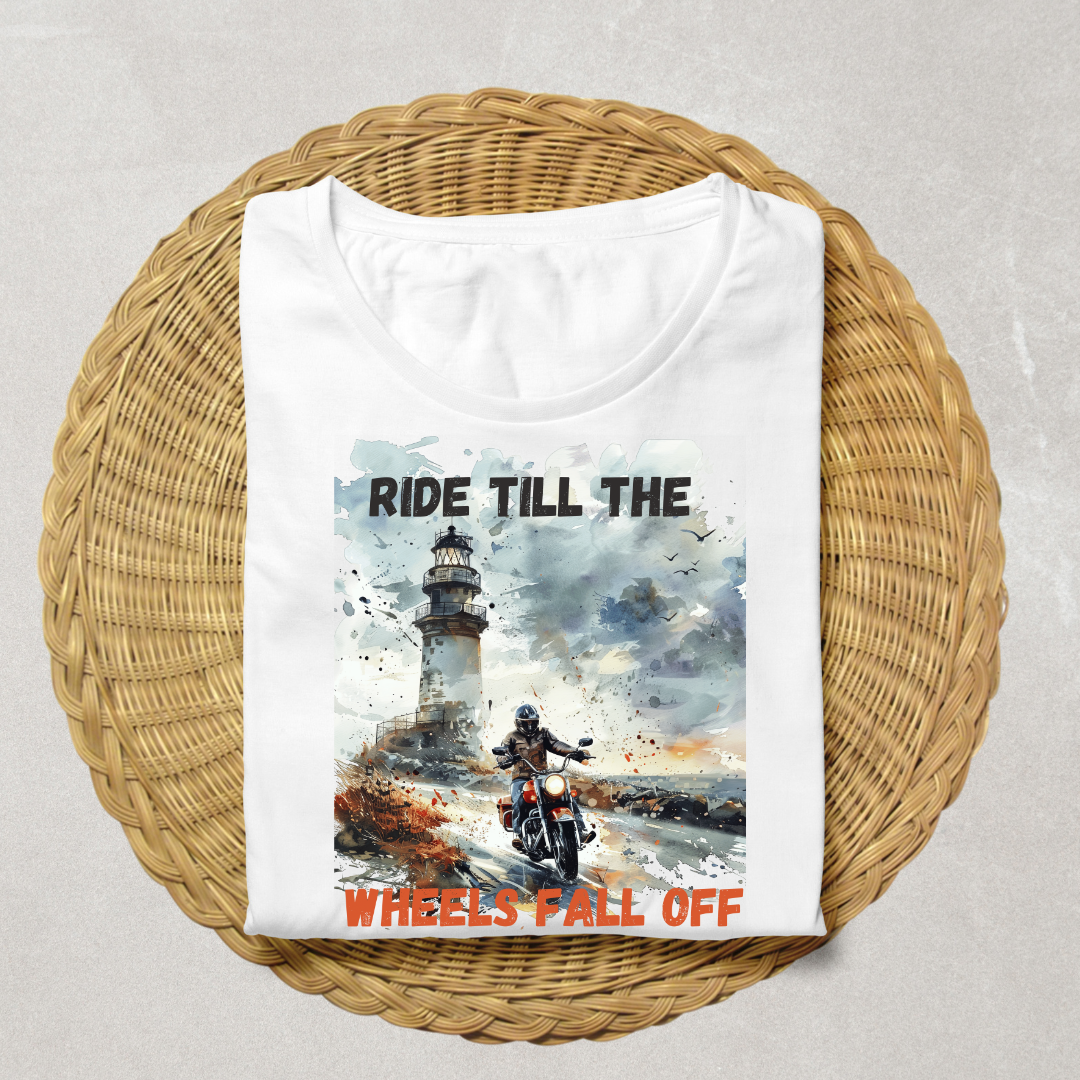 "Ride Till the Wheels Fall Off" Unisex Biker T shirt