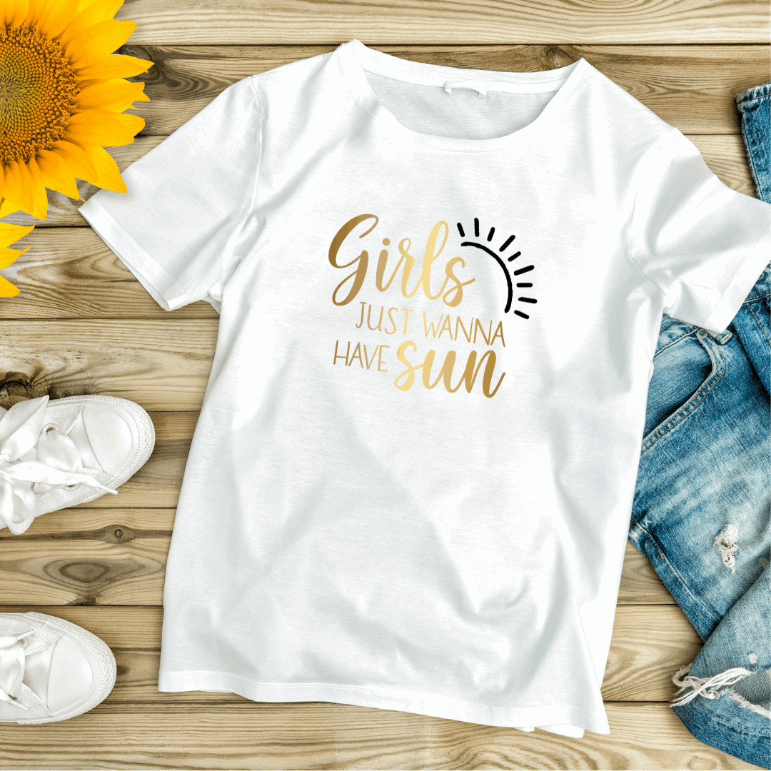 Stylish "Girls Just Wanna Have Sun" T shirt