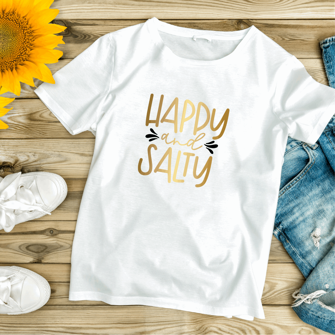 Beautiful "Happy and Salty" T shirt