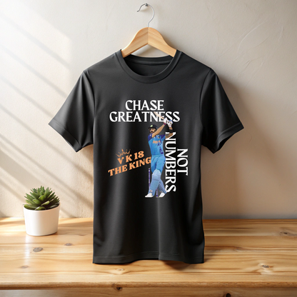 Chase Greatness Not Numbers Classic Cotton Cricket T shirt