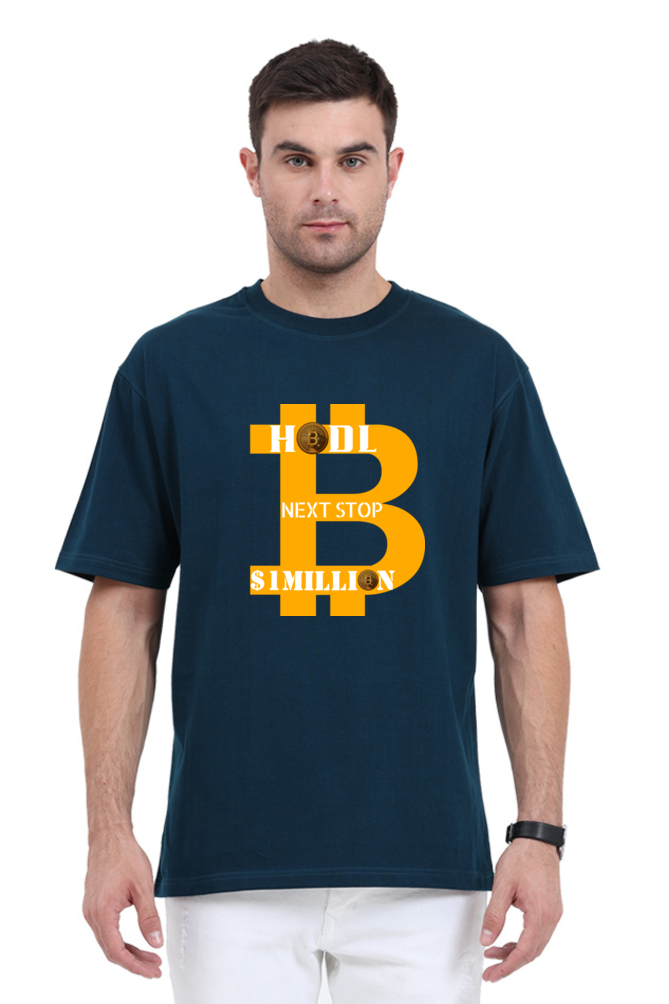 BTC Next Stop $1 Million Oversized Unisex Cotton T shirt