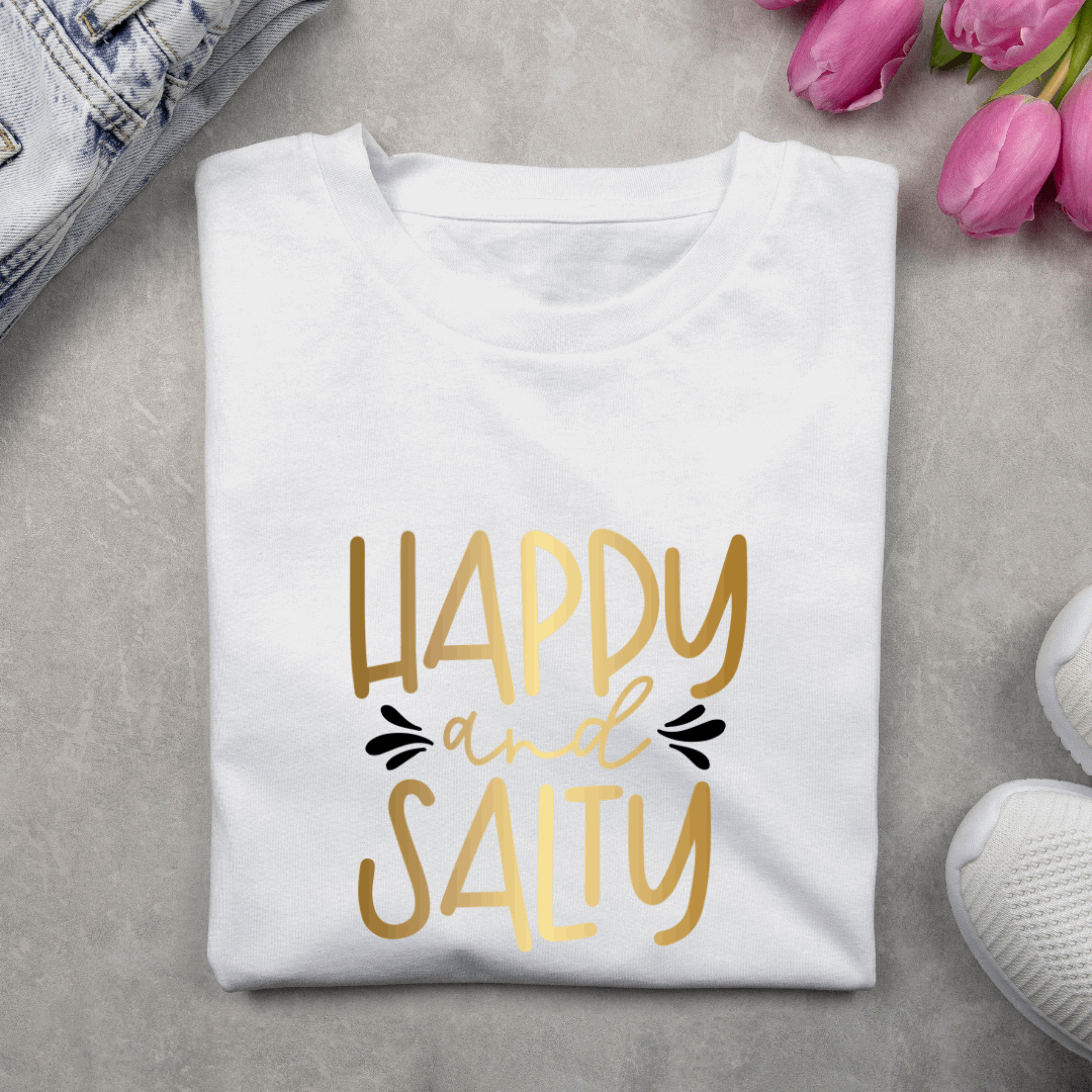 Beautiful "Happy and Salty" T shirt