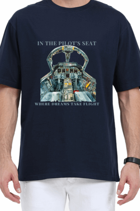 Stunning OverSized "In the Pilot seat" Cockpit Graphic Unisex T shirt