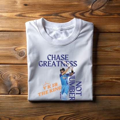 Chase Greatness Not Numbers Classic Cotton Cricket T shirt