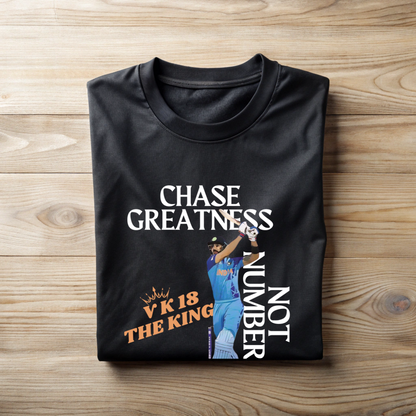 Chase Greatness Not Numbers Classic Cotton Cricket T shirt