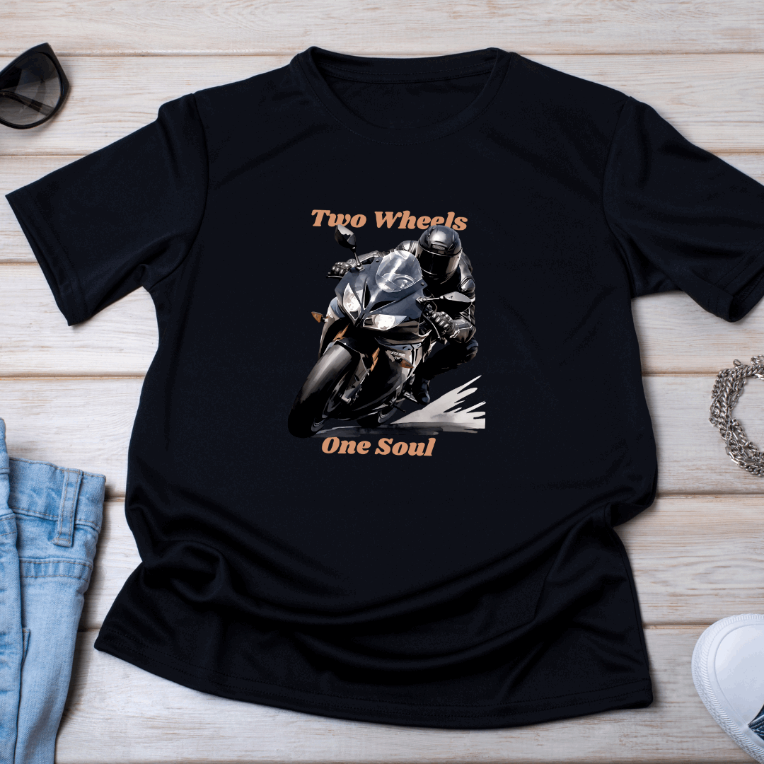 Biker's Stylish "Two Wheels One Soul" Unisex T shirt