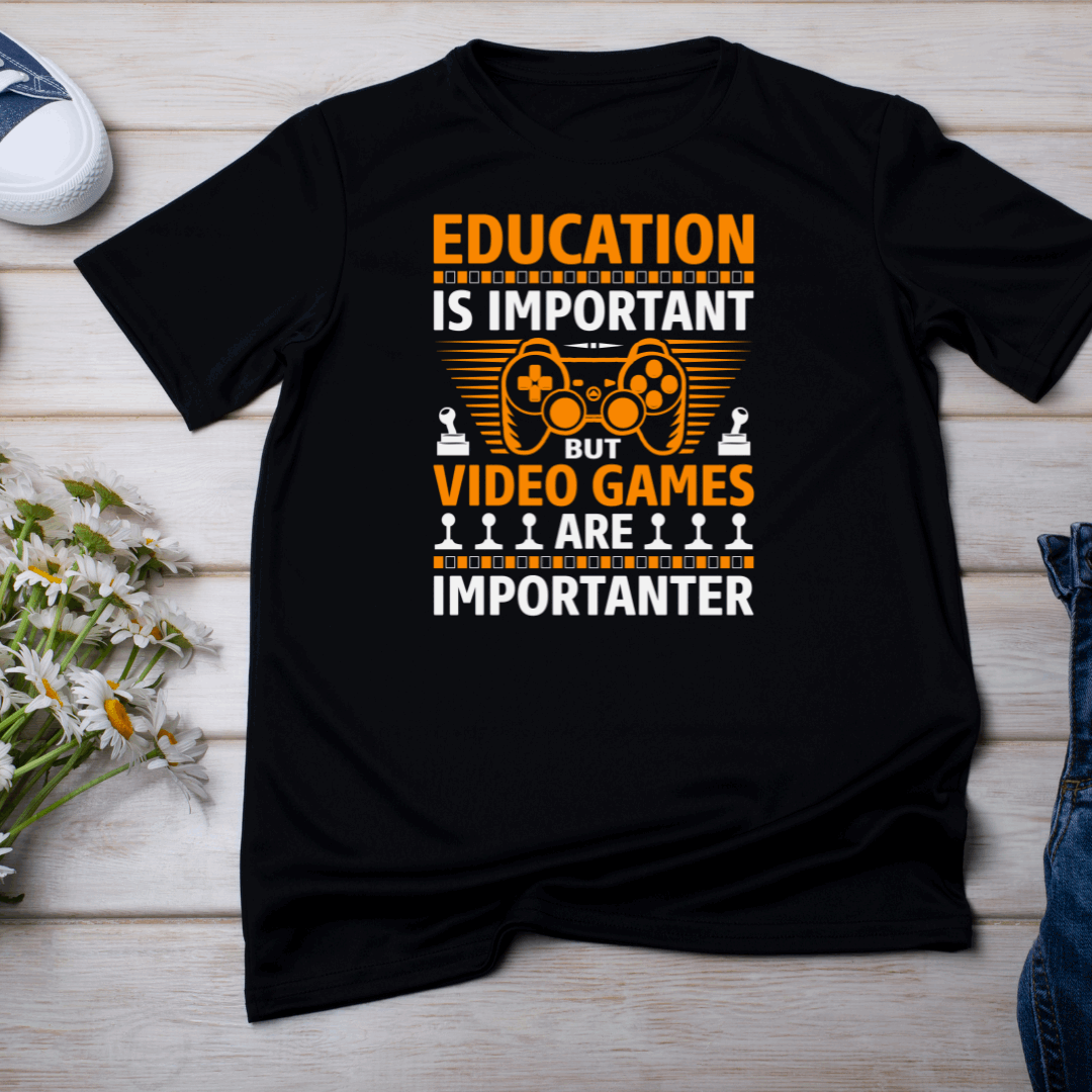 Education or Gaming? Unisex Tshirt