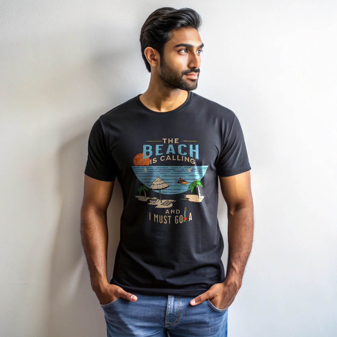 The beach is Calling  and I Must GO-A Unisex T shirt