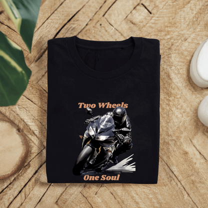 Biker's Stylish "Two Wheels One Soul" Unisex T shirt