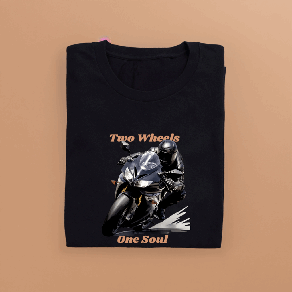 Biker's Stylish "Two Wheels One Soul" Unisex T shirt